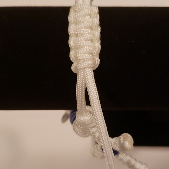 NEW! Rosary Bracelet HANDMADE White on Blue - Picture 4 of 9